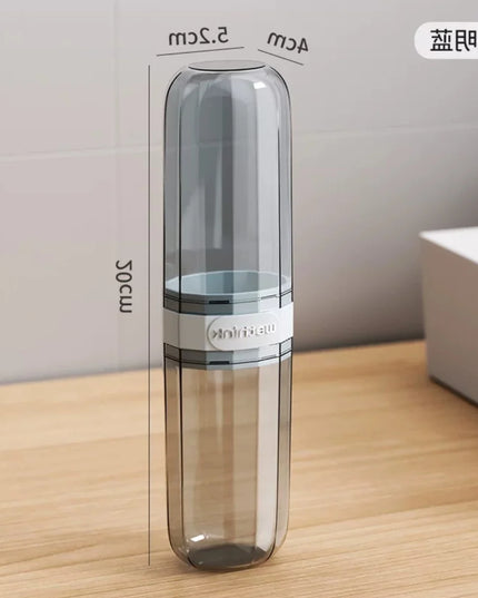 Essential travel must-have: portable toothbrush cup, toothbrush and dental care set, transparent toiletries set storage box