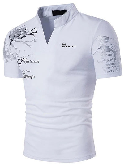 Men's Polo Shirt Golf Shirt Graphic Prints V Neck Outdoor Street Short Sleeves Print Clothing Sports Fashion Streetwear Designer