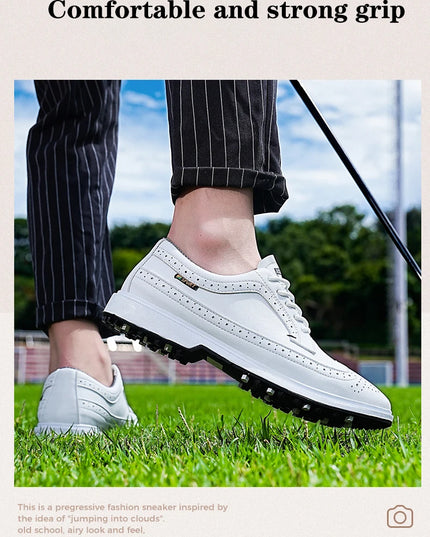 Golf Sports Shoes Men Waterproof high-Quality Leather Golf Competition Sports Shoes Formal Shoes Golf Course Men Training Shoes