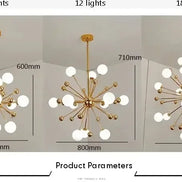 Modern Global Led Chandelier Kitchen Restaurant Living Room Pendant Lamp Organic Glass Acrylic Artificial Satellite Decor Lights