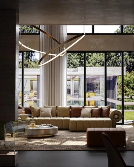 Italian Leather Living Room Sofas Minimalist Luxury Modern Design Sofa Multifunctional Elegant Meuble De Salon Home Furniture