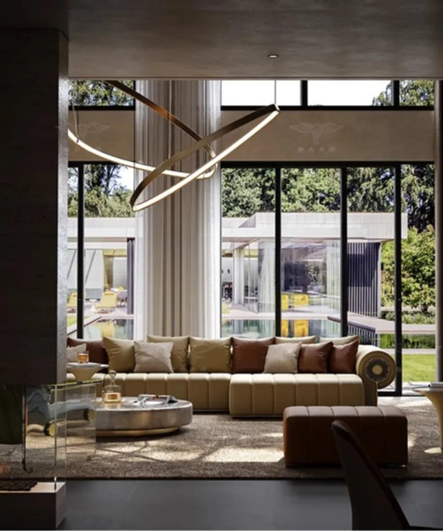 Italian Leather Living Room Sofas Minimalist Luxury Modern Design Sofa Multifunctional Elegant Meuble De Salon Home Furniture