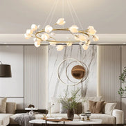 Modern Luxury French Creamy Wind Ceramic Chandelier Living Dining Room Bedroom Led Pendant Lamp Home Decor Hanging Light Fixture