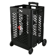 Grid trolley large-capacity plastic folding shopping cart four-wheel plastic folding luggage cart shopping trolley