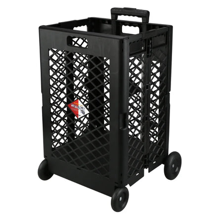 Grid trolley large-capacity plastic folding shopping cart four-wheel plastic folding luggage cart shopping trolley