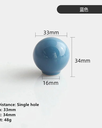 Handles Drawer Cabinet Furniture Kitchen Handles for Cabinet Knob Door Drawer Knob Colour Ceramics Rotundity Single Hole