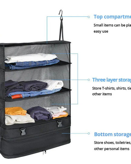 1 Set Housewares Luggage Travel Organizer Travel Essentials Hanging Packing Cubes Hanging Shelves Laundry Storage Compartment