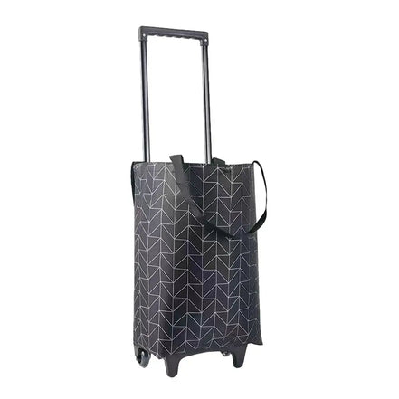 Shopping Cart with Wheels Portable Waterproof Bag Rolling Shopping Bag Trolley Tote Bag Stair Climbing Cart for Traveling Shoppi