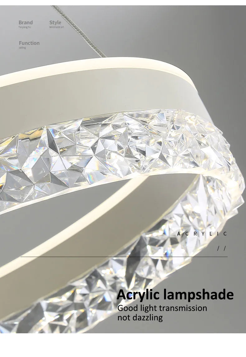 Modern LED Chandelier For Living Room Dining Room Bedroom Study Ring Ceiling Pendant Lamp Lustre Room Decorative Lighting Lamp