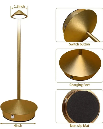 Rechargeable Table Lamp Creative Dining Touch Led Hotel Bar Coffee Pina Pro Table Lamp Lampada Da Tavolo Decorative Desk Lamp