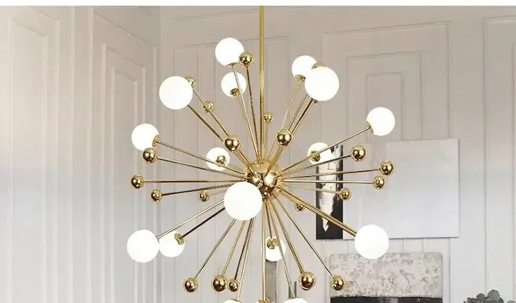 Modern Global Led Chandelier Kitchen Restaurant Living Room Pendant Lamp Organic Glass Acrylic Artificial Satellite Decor Lights