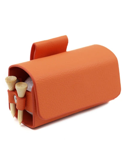 Golf Pouch Bags Travel Case Golf Ball Bag Portable Waist Storage Bag PU Leather For 2Pcs Golf Balls Holds  And 4 Golf Tees Bag