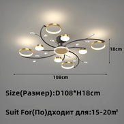 Modern Led Chandelier Gold Aluminum Luxury Pendant Lights For Living Room Bedroom Study Room K9 Crystal Decorative Lamps 90-260V