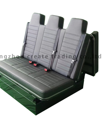 Comfortable Three-Passenger Leather Folding RV Camper Van Sofa Seat Bed Sofa Convertible Into Bed