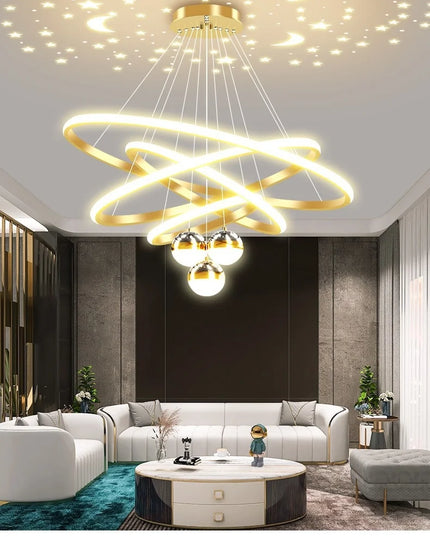 Modern led dining room chandeliers simple ring chandelier living bedroom Lights home indoor lighting decorative Pendant Lamps