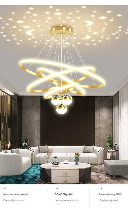 Modern led dining room chandeliers simple ring chandelier living bedroom Lights home indoor lighting decorative Pendant Lamps