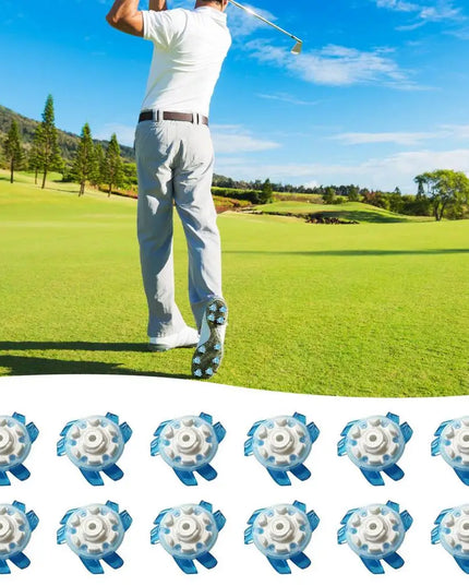 Golf Shoe Spikes Replacements 12 Pieces Footwears Anti Slip Golf Cleat Quick Twist Golf Spikes Golf Cleats Portable Wrench Screw