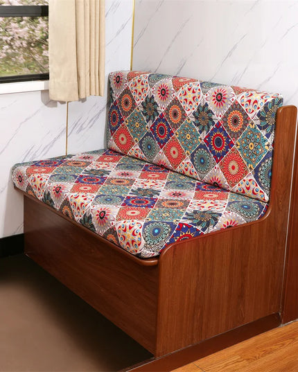 2pcs/set Elastic RV Dinette Cushions Covers Floral Print Spandex Armless Sofa Cover Camper Car Bench Cover Furniture Protector