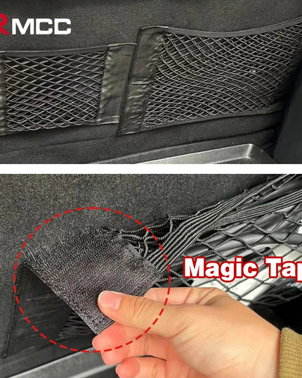 Car Back Rear Trunk Bag Organizer Mesh Net Auto Seat Back Storage Bag Pocket Universal Car Stowing Tidying Elastic String Net