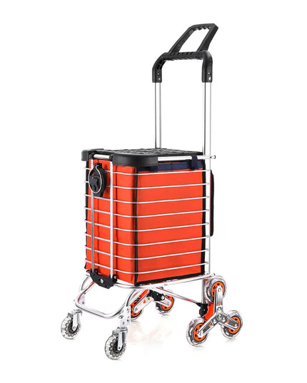 1PC Stainless Steel Portable Shopping Cart Roller Puller Household Luggage Carrier Ergonomic Design for Easy Carrying And Moving