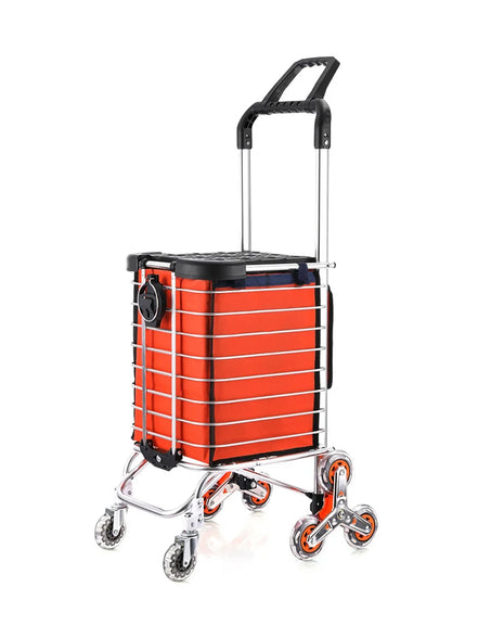 1PC Stainless Steel Portable Shopping Cart Roller Puller Household Luggage Carrier Ergonomic Design for Easy Carrying And Moving