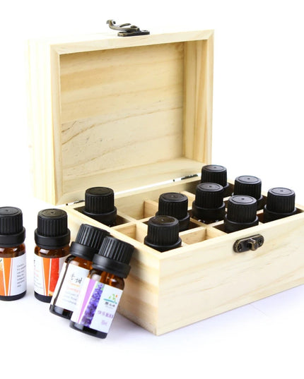 Essential Oil Wooden Storage Box 12/25 Slots Carry Organizer Essential Oil Bottles Aromatherapy Container Storage Box Case