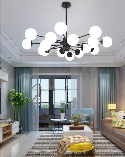 Modern Glass led Chandelier Lighting Ceiling Chandeliers Light For Dining Living Room Bedroom Kitchen Indoor Lustre Fixture Lamp