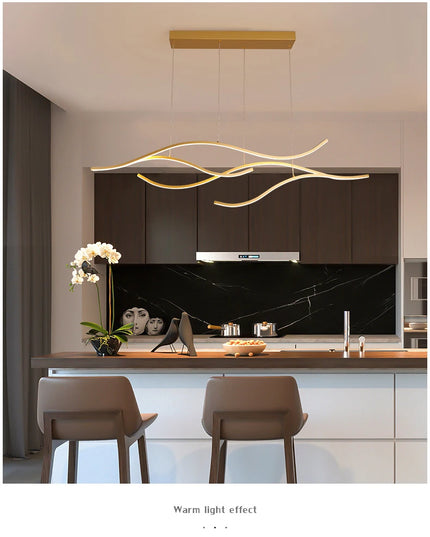 Modern Minimalist Led Chandelier Creative Personality Dining Room Bar Pendant Light Lighting Kitchen Hanging Lamp Lustre Fixture