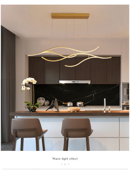 Modern Minimalist Led Chandelier Creative Personality Dining Room Bar Pendant Light Lighting Kitchen Hanging Lamp Lustre Fixture