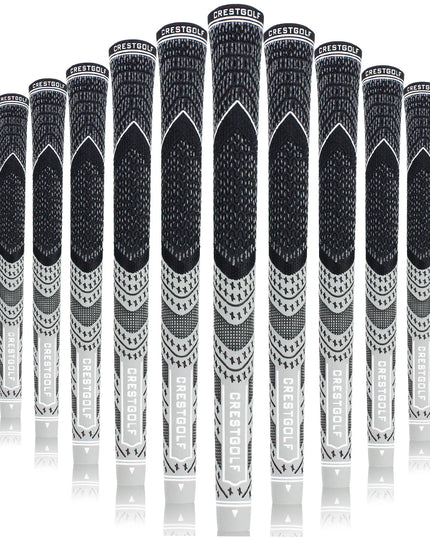 Crestgolf 10pcs / Pack Rubber Golf Club Grips Midsize Grips Iron Club 60R Carbon Yarn Anti-skid Golf Wood Grips