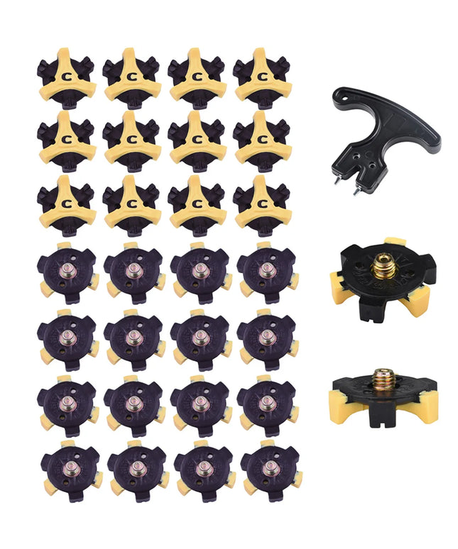 30pcs Soft Golf Shoe Spikes Metal Thread Studs Replacement Fit Golf Spike With Wrench Tool