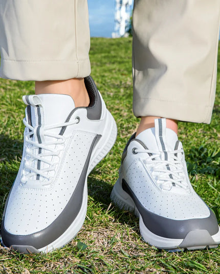 Men's Lightweight Golf Shoes-Breathable Sports Casual Shoes, Lace-Up Design, Non-Slip Rubber Sole-Universal in All Seasons