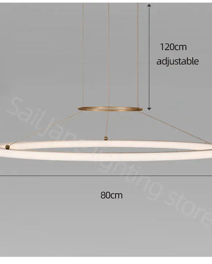 Modern Round Restaurant Chandelier Lighting LED Used For Kitchen Living Room Decoration Hanging Ring Dining Room Table Lamps