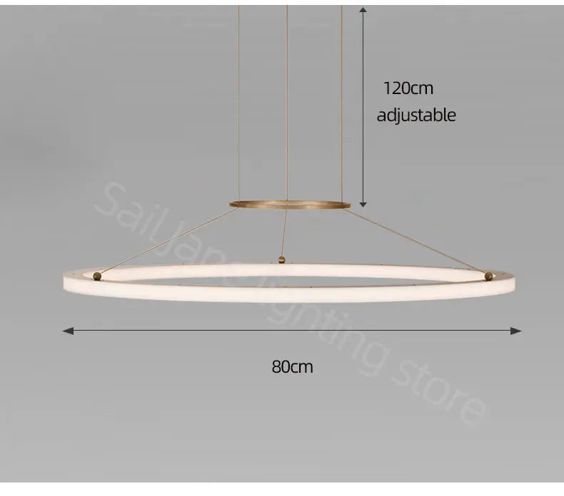 Modern Round Restaurant Chandelier Lighting LED Used For Kitchen Living Room Decoration Hanging Ring Dining Room Table Lamps