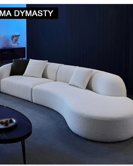 curved sofa modern minimalist living room large apartment concubine light luxuryinsWind shaped corner fabric sofa