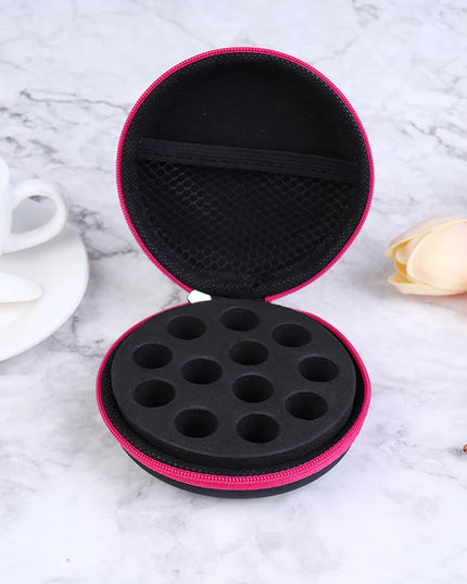 12 Bottles1ml 2ml  Round Essential Oil Storage Bag Essential Oil Organizer Case
