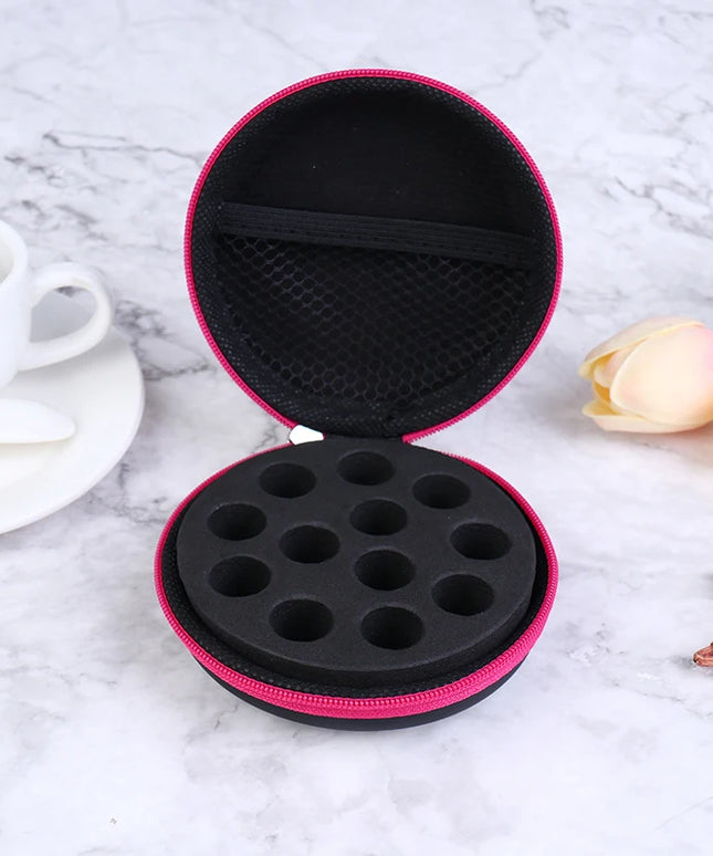 12 Bottles1ml 2ml  Round Essential Oil Storage Bag Essential Oil Organizer Case
