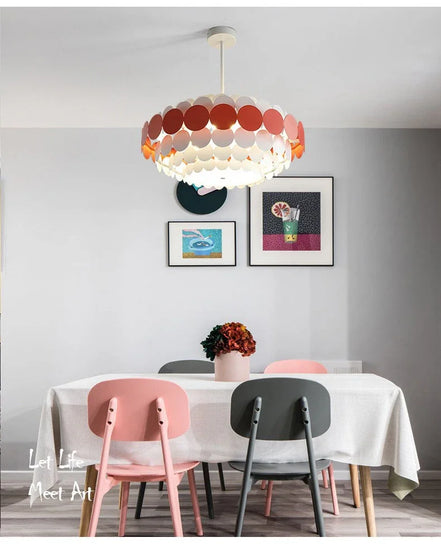 Modern Creative Dining Room Chandelier LED Colorful Hanging Light Bedroom Home Indoor Minimalist Living Room Pendant Lights