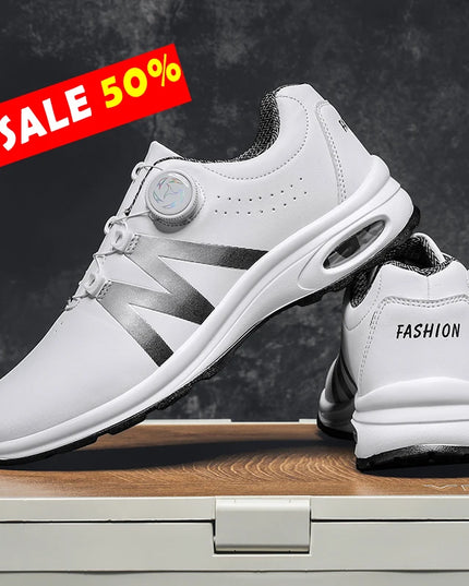 Golf Shoes Air Cushion Men Sports Running Driving Shoes Breathable Lightweight Comfortable Athletic Nonskid Rotating Sneakers