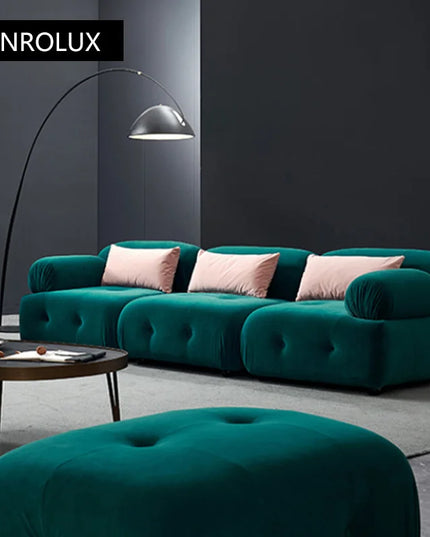 Modern fabric sofa simple modern Large and small apartment type brushed velvet down living room minimalist  furniture
