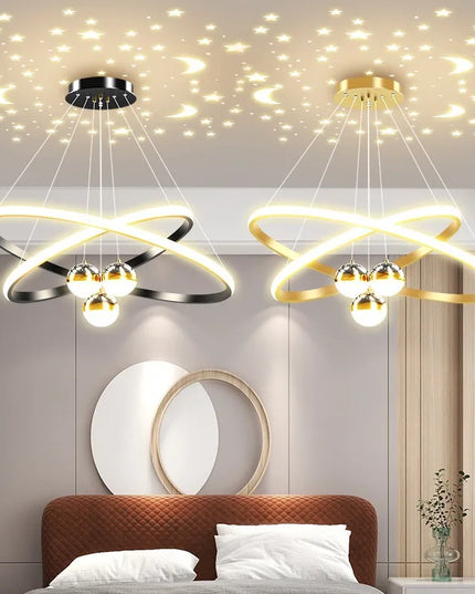Modern led dining room chandeliers simple ring chandelier living bedroom Lights home indoor lighting decorative Pendant Lamps