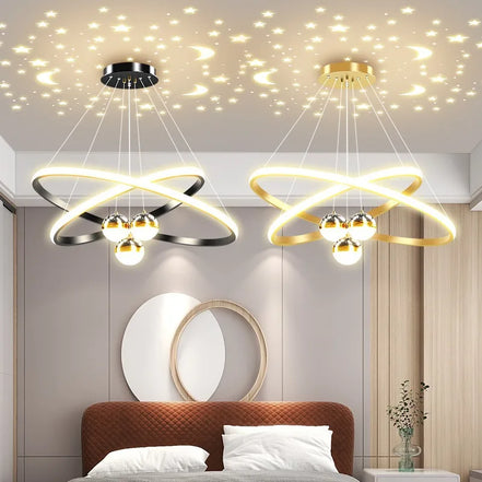 Modern led dining room chandeliers simple ring chandelier living bedroom Lights home indoor lighting decorative Pendant Lamps
