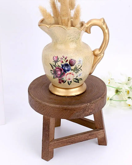 Wood Low Stools Small Bench Plant Stand Indoor Outdoor er Pot Holder Shelf Modern for Entryway Garden Decoration