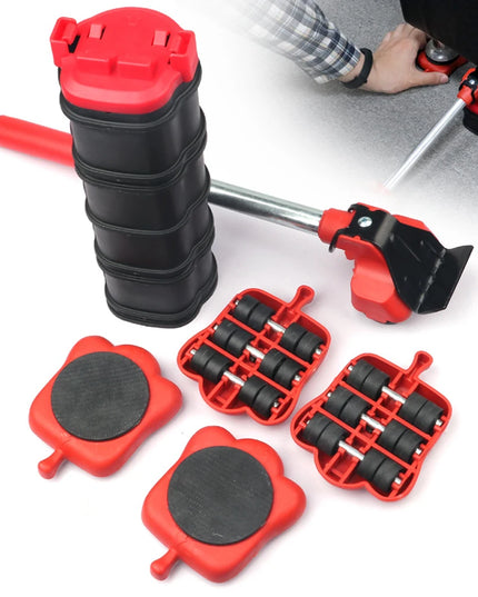 Professional Furniture Mover Tool Set Heavy Stuffs Transport Lifter Wheeled Mover Roller with Wheel Bar Moving Hand Device