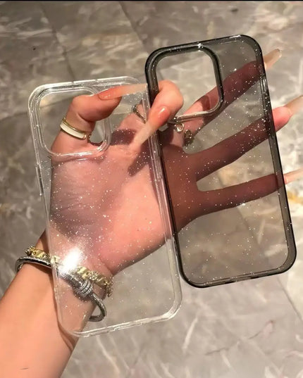 New Luxury Bling Glitter Clear Case For iPhone 16 15 14 13 12 11 Pro Max Mini X XR XS Shockproof TPU Transparent Soft Cover
