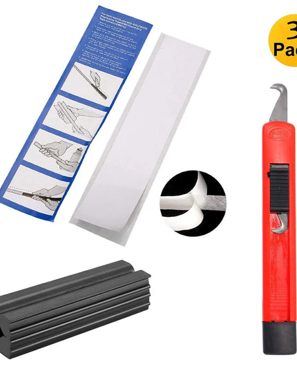 Complete Golf Club Grip Repair Kit with 13 Grip Tape Strips Rubber Clamp and Hook Blade for Easy Regripping