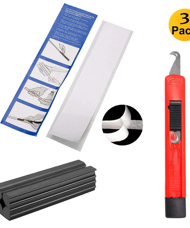 Complete Golf Club Grip Repair Kit with 13 Grip Tape Strips Rubber Clamp and Hook Blade for Easy Regripping