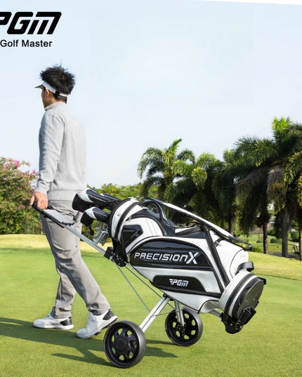 PGM Golf Trolley 2 Wheels Foldable Hand Push Pull Bag Hand-cart Golf Course QC002