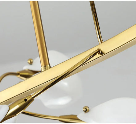 Modern Luxury French Creamy Wind Ceramic Chandelier Living Dining Room Bedroom Led Pendant Lamp Home Decor Hanging Light Fixture