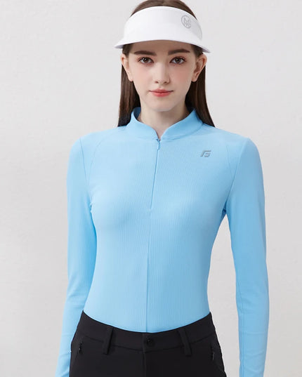 Golfist Golf Women Clothing Autumn Spring Long Sleeve T-shirt Stand Collar Golf Apparel Tennis Athletic Top